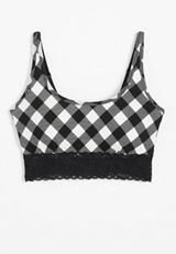 Simply Comfy Buffalo Plaid Cotton Bralette, C1756, small