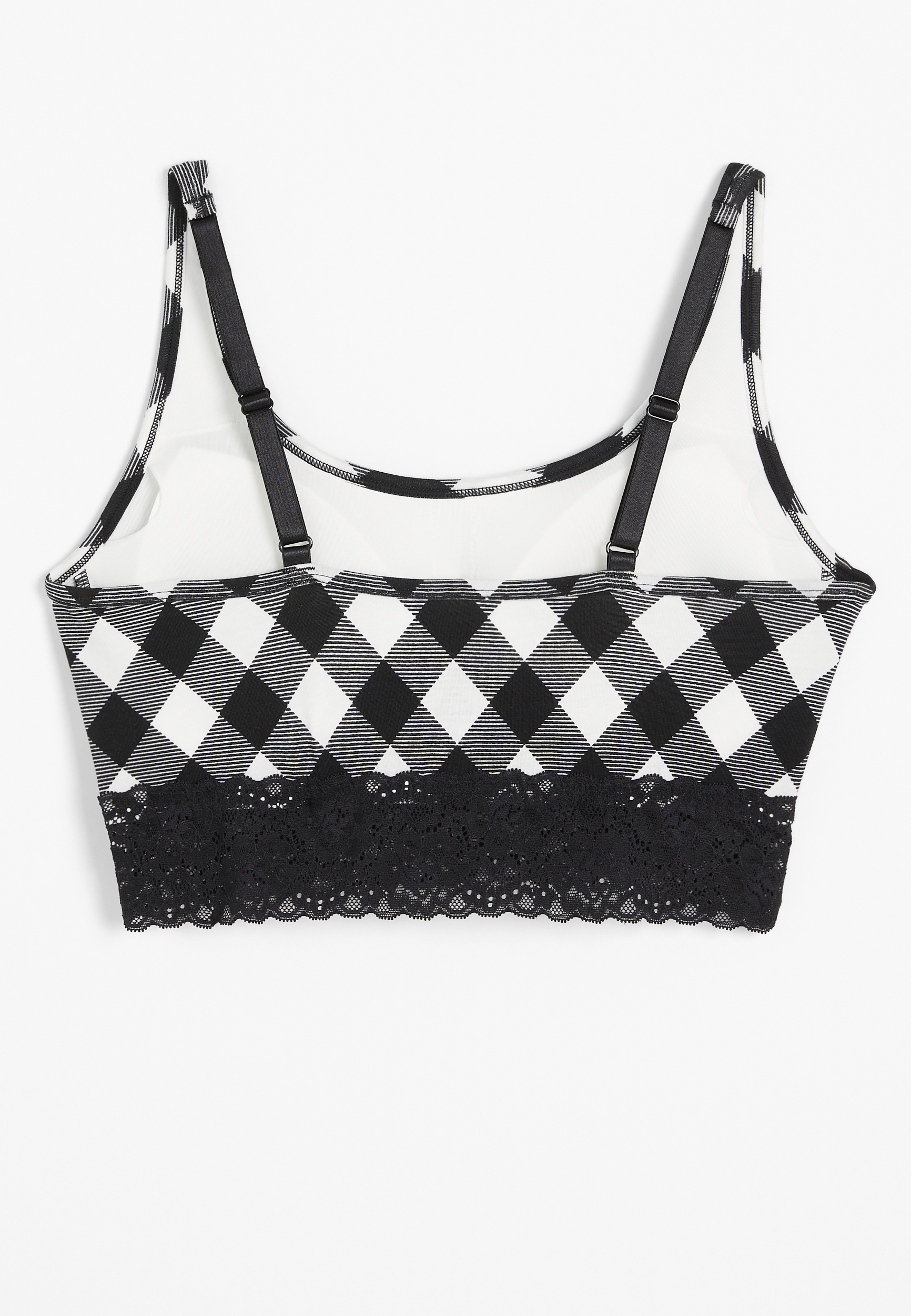 Simply Comfy Buffalo Plaid Cotton Bralette, C1756, large