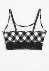 Simply Comfy Buffalo Plaid Cotton Bralette, C1756, small