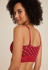 Simply Comfy Polka Dot Cotton Bralette, C7044, small