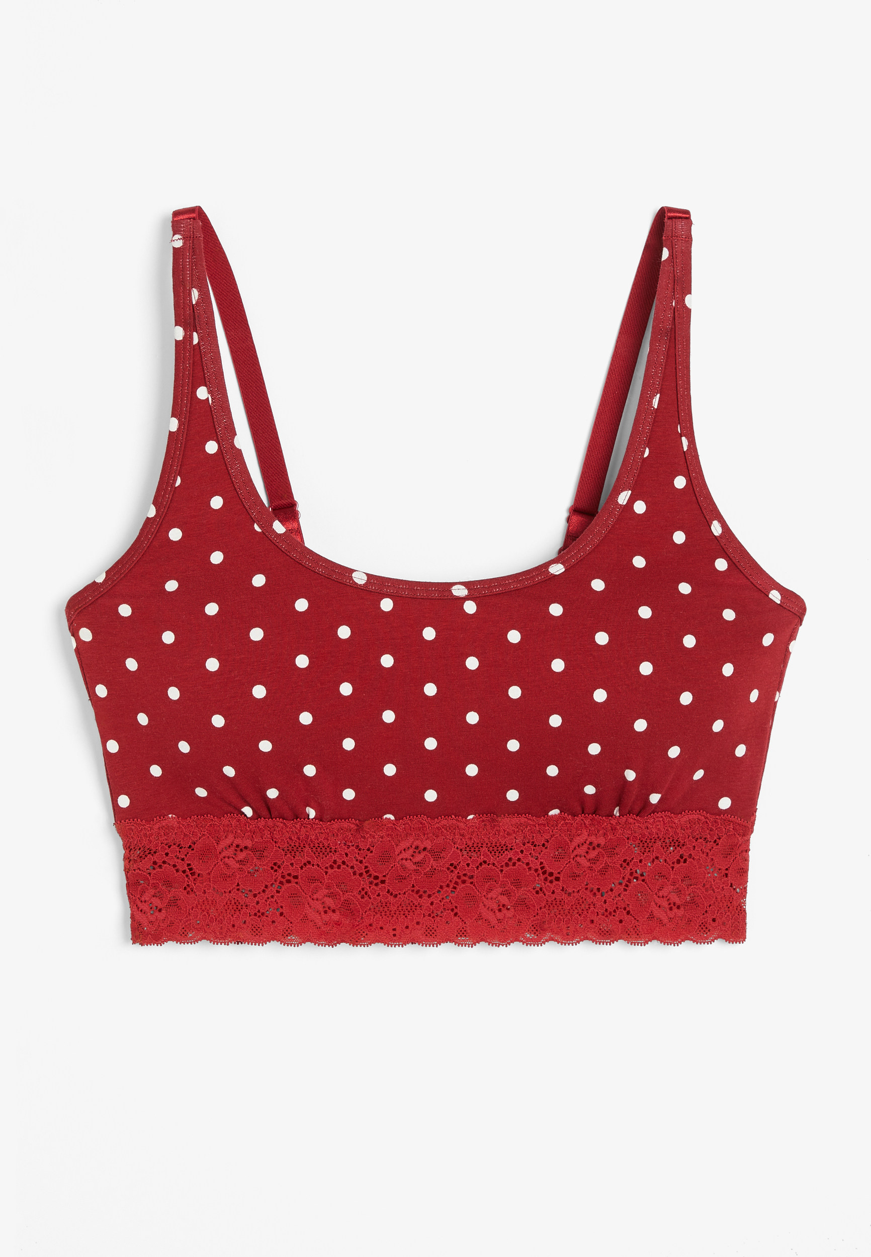 Simply Comfy Polka Dot Cotton Bralette, C7044, large