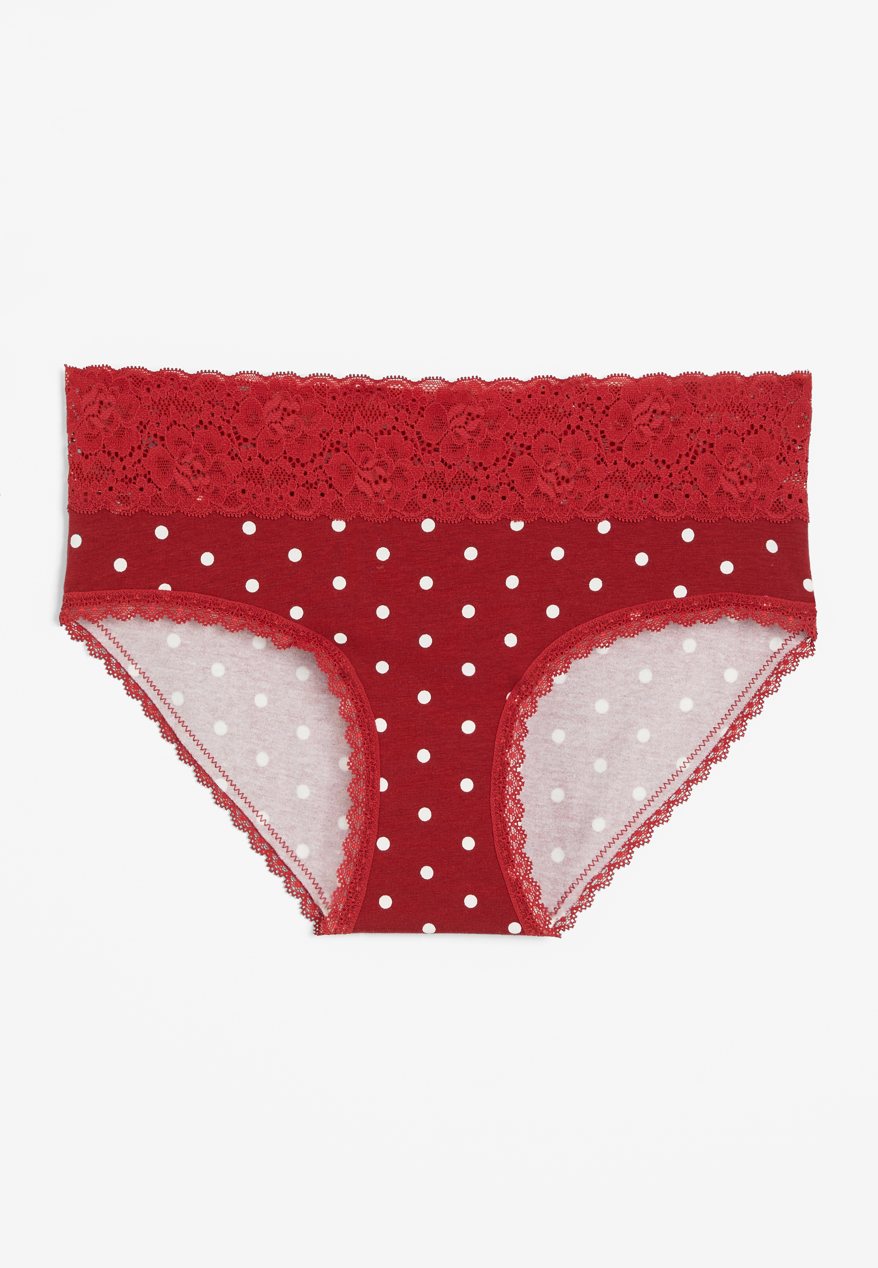 B.tempt'd Knickers Large UK14-16 Red/White Dot Mid Rise New with Tags