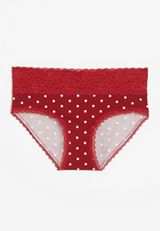 Simply Comfy Polka Dot Cotton Hipster Panty, REBEL RED COMBO, small