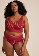 Simply Comfy Polka Dot Cotton Hipster Panty, REBEL RED COMBO, small