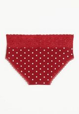 Simply Comfy Polka Dot Cotton Hipster Panty, REBEL RED COMBO, small