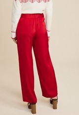 Satin High Rise Wide Leg Pant, C485, small