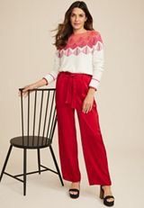Satin High Rise Wide Leg Pant, C485, small