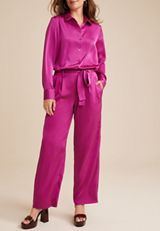 Satin High Rise Wide Leg Pant, C6695, small