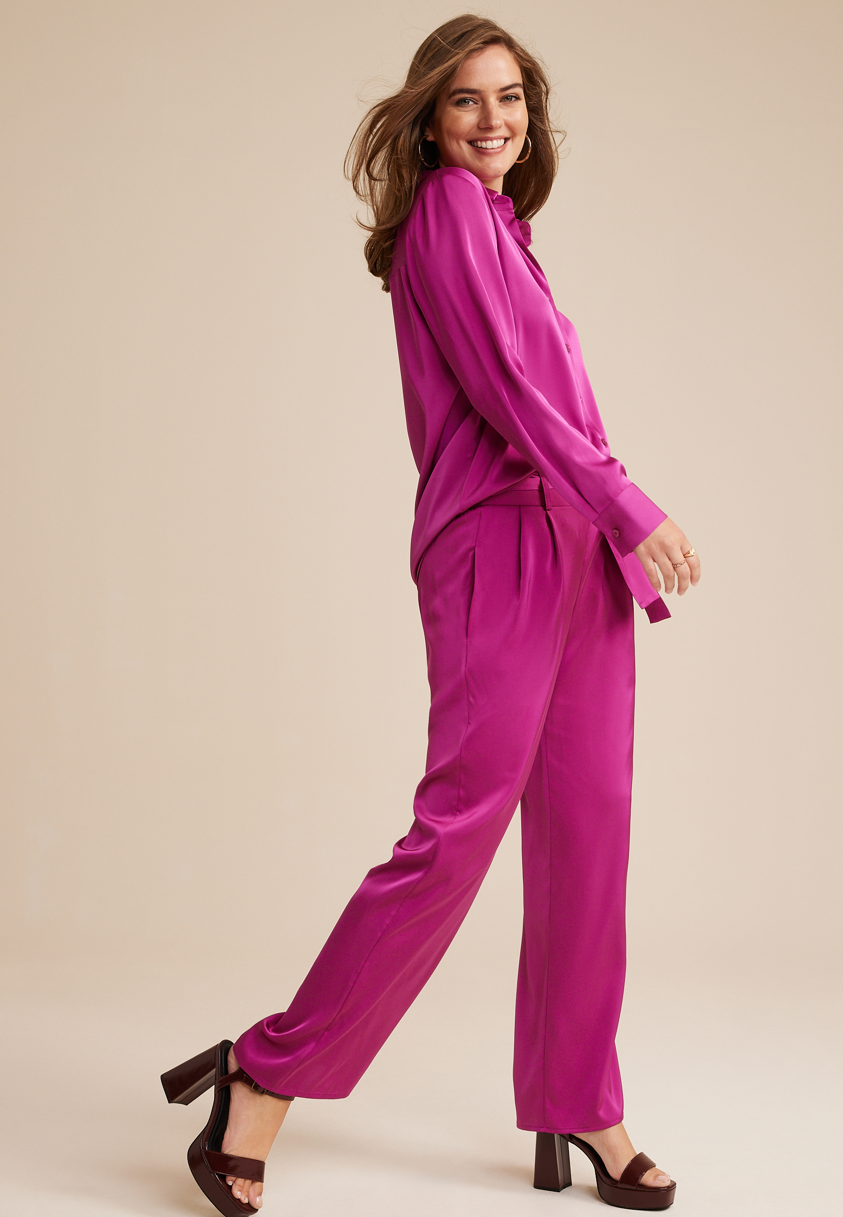 Satin High Rise Wide Leg Pant, C6695, large