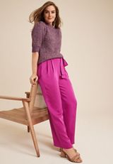 Satin High Rise Wide Leg Pant, C6695, small