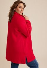 Plus Size Red Coatigan, C9392, small