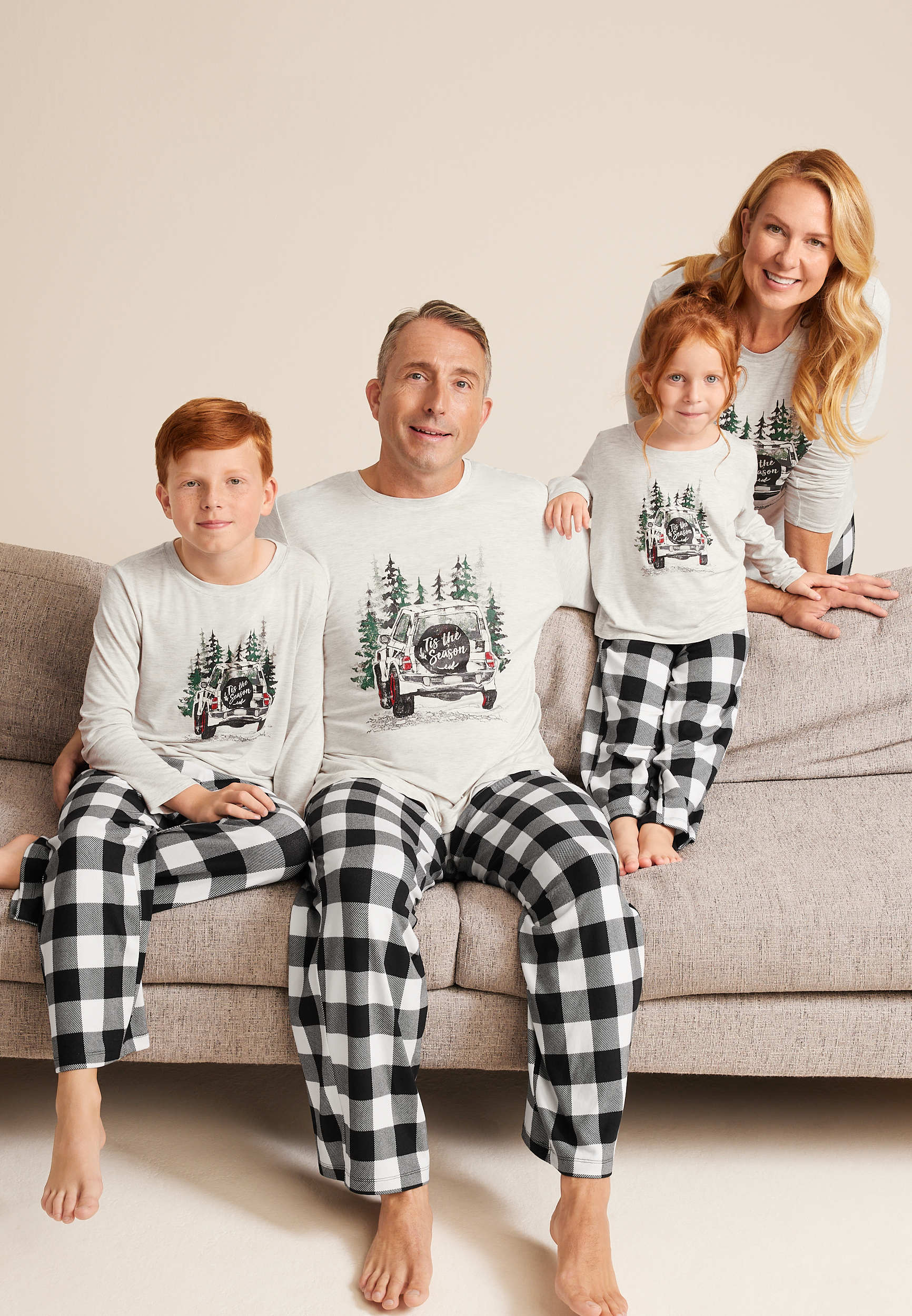 Infant Holiday Jeep Family Pajama Onesie, C1756, large