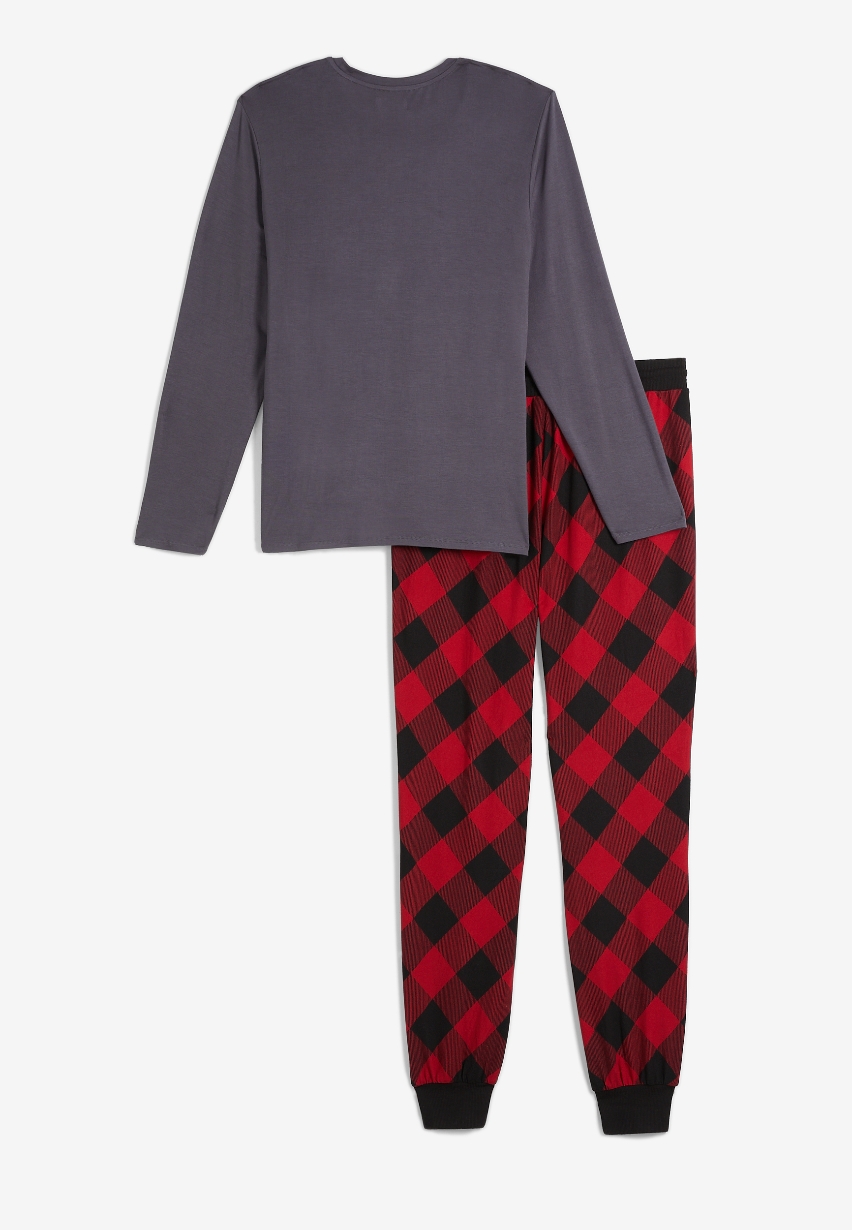 Mens Holiday Trees Family Pajamas, CHARCOAL, large