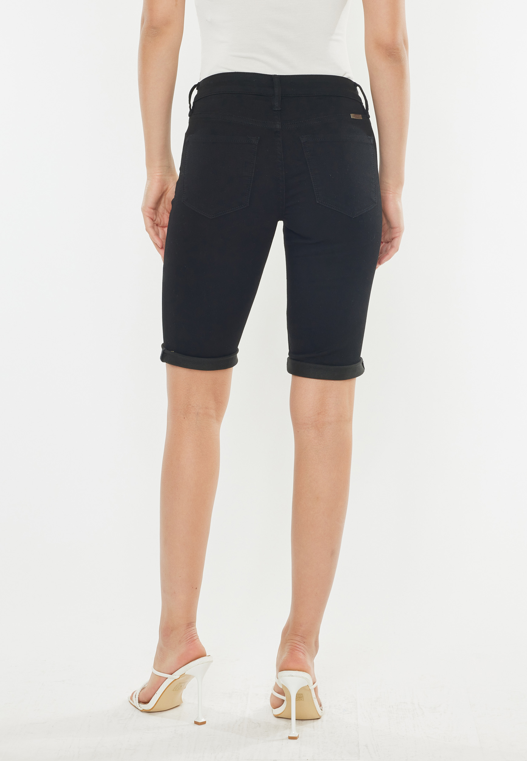 KanCan&trade; Mid Rise Rolled Hem 11in Bermuda Short, C106, large