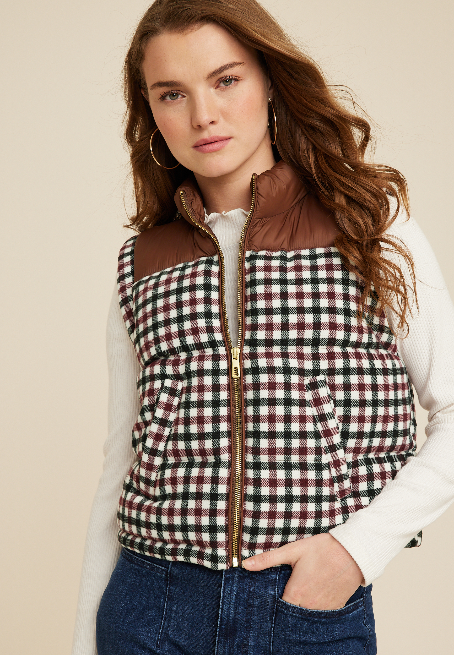 Multi Fabrics Mix Briefing Vest