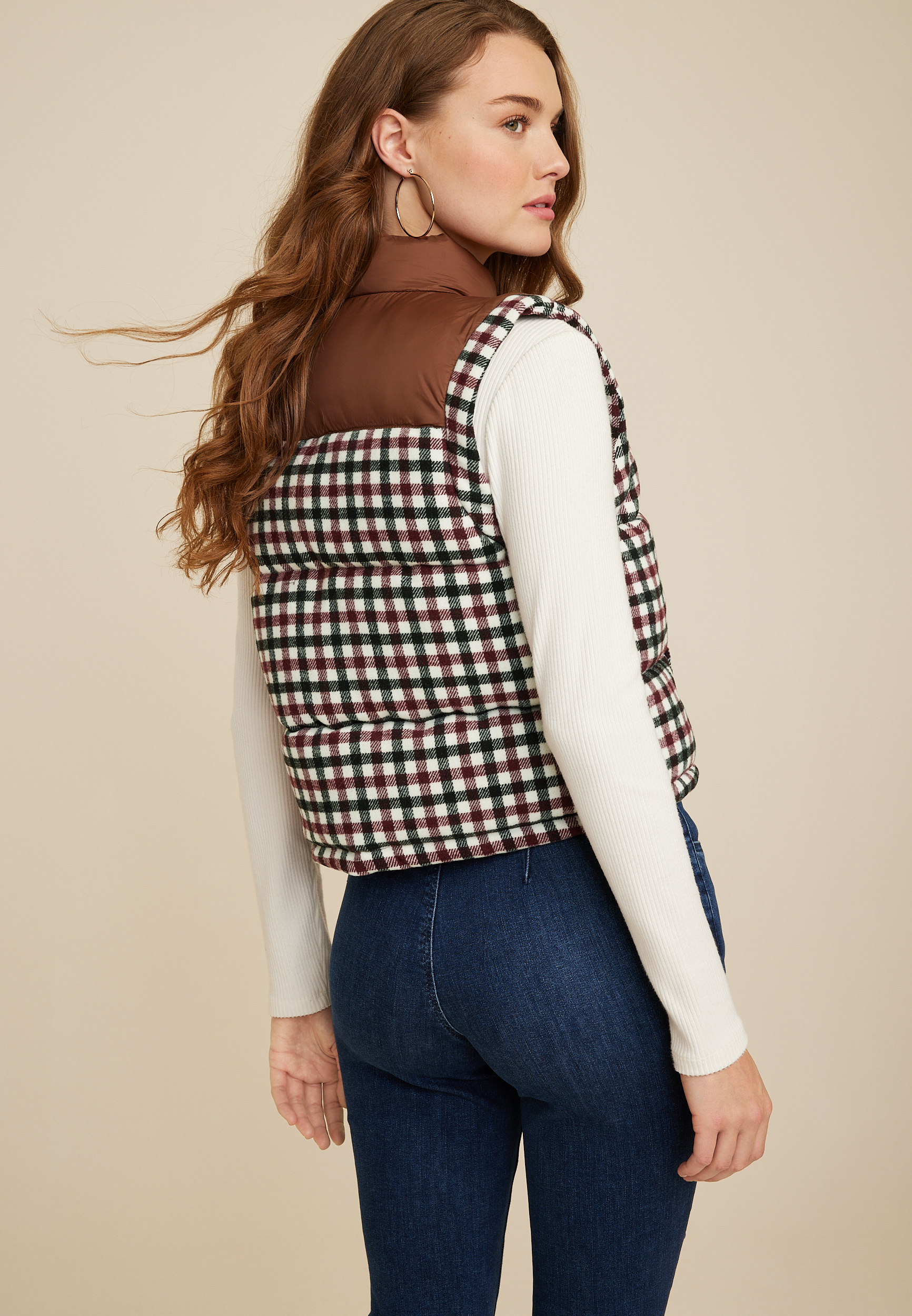 Plaid Mixer Vest, C3681, large