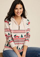 Homeward Truck Fair Isle Fleece Hoodie, C2445, small