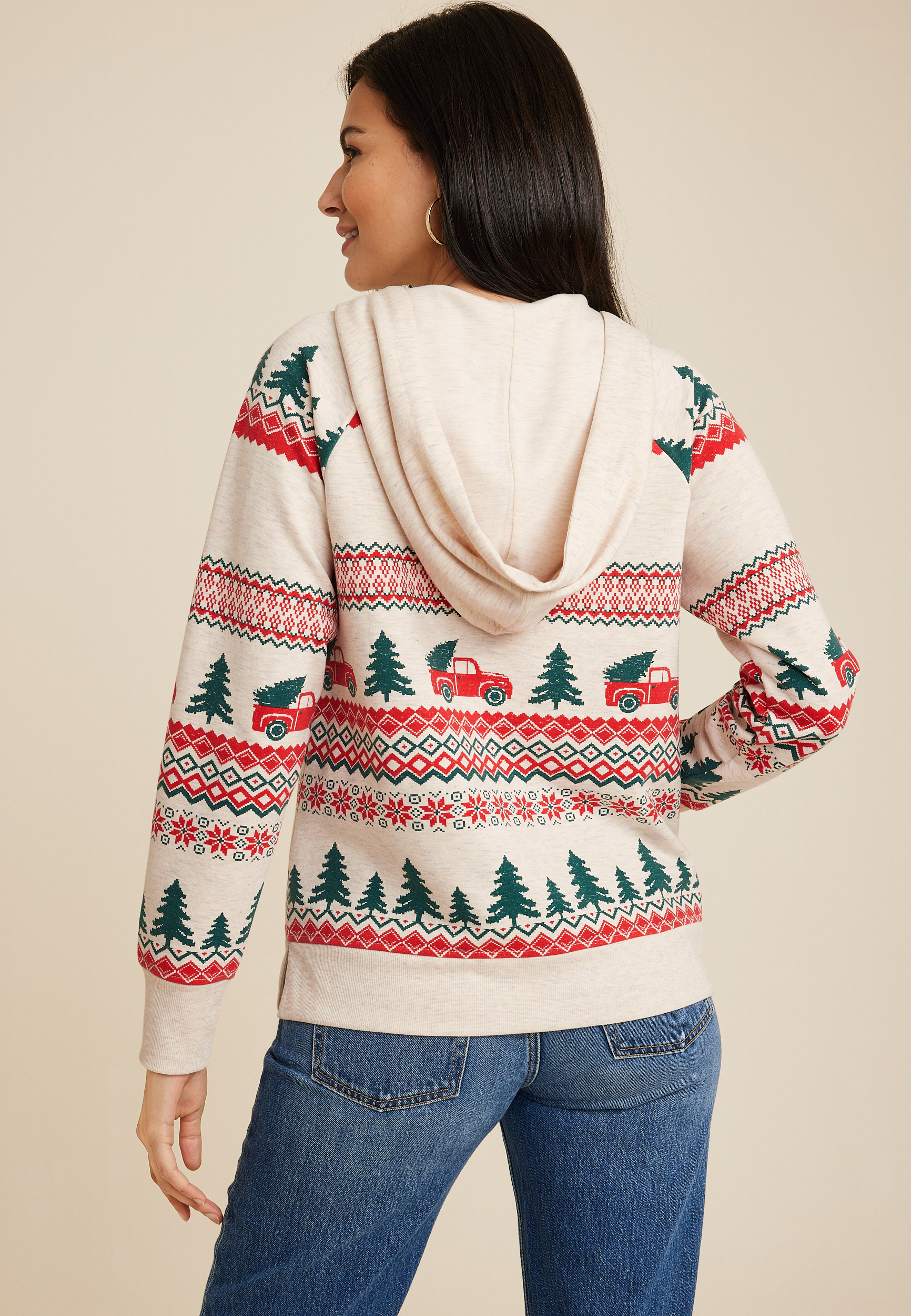 Homeward Truck Fair Isle Fleece Hoodie, C2445, large
