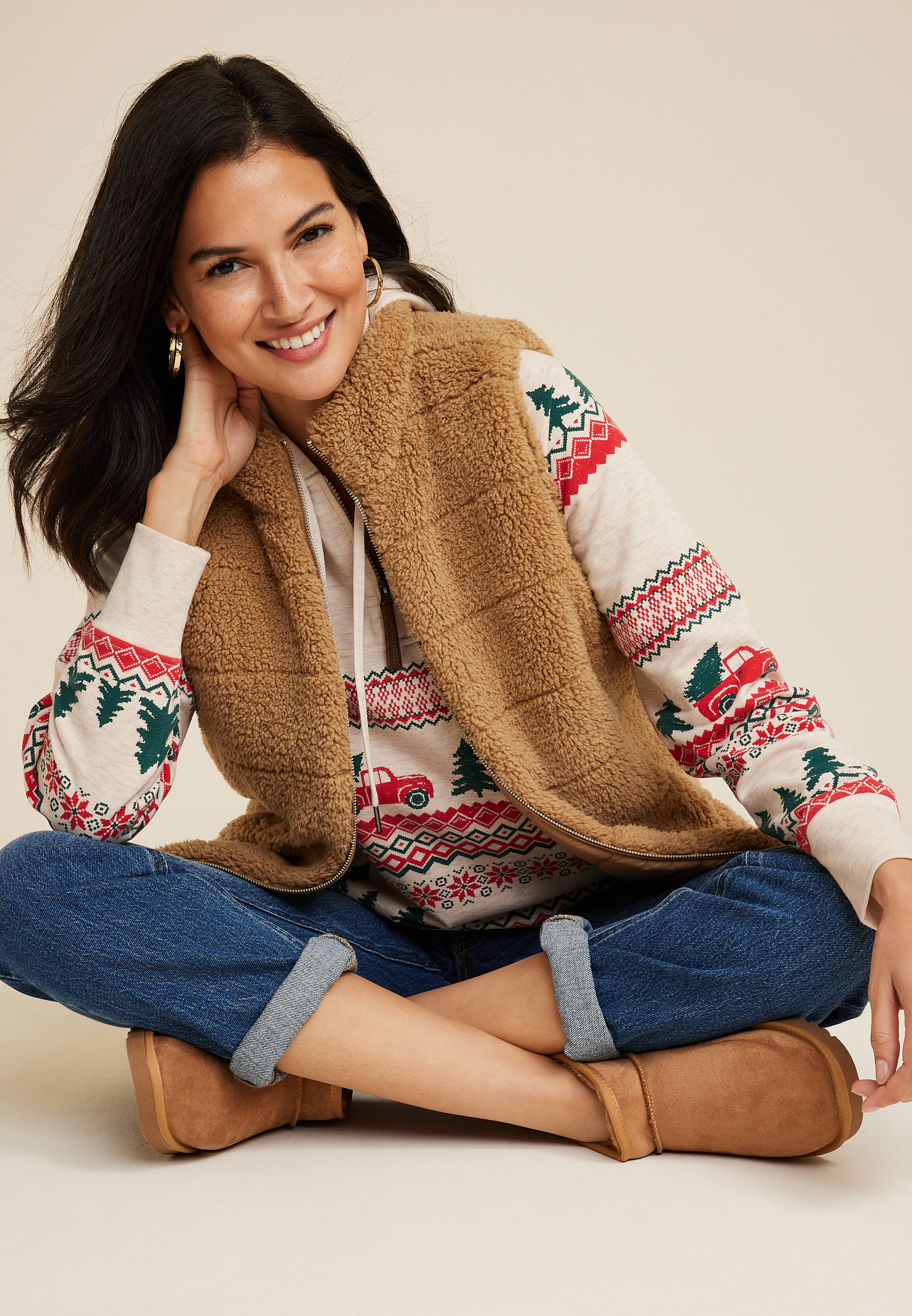 Homeward Truck Fair Isle Fleece Hoodie, C2445, large