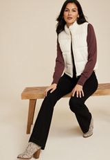 Faux Leather Mixer Vest, C2789, small