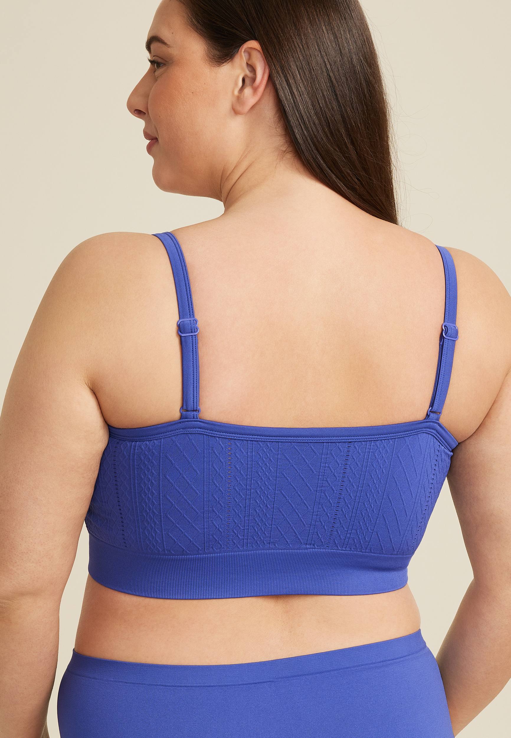True Stretch Seamless Cable Knit Bralette, C4231, large
