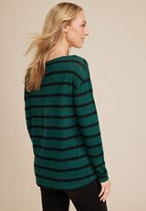 24/7 Victoria Striped Long Sleeve Tee, C3409, small