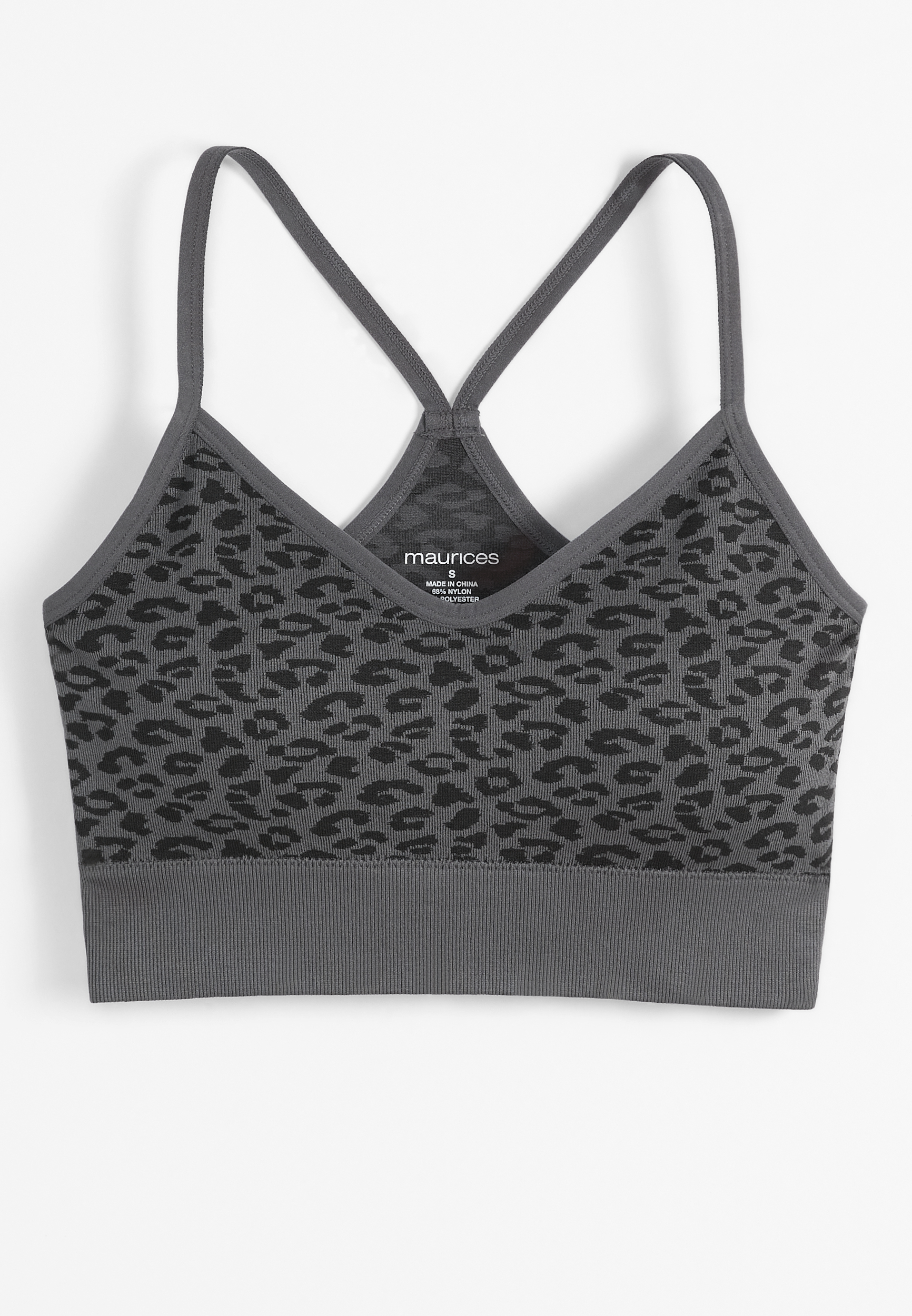 True Stretch Seamless Jacquard Animal Bralette, C1755, large