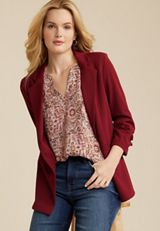 Atwood Medallion 3/4 Sleeve Popover Blouse, C3163, small