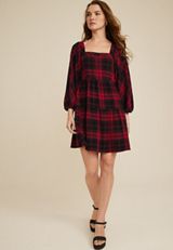 Buffalo Plaid Babydoll Dress, C7044, small