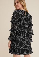 Bow Ruffle Skater Dress, C1756, small