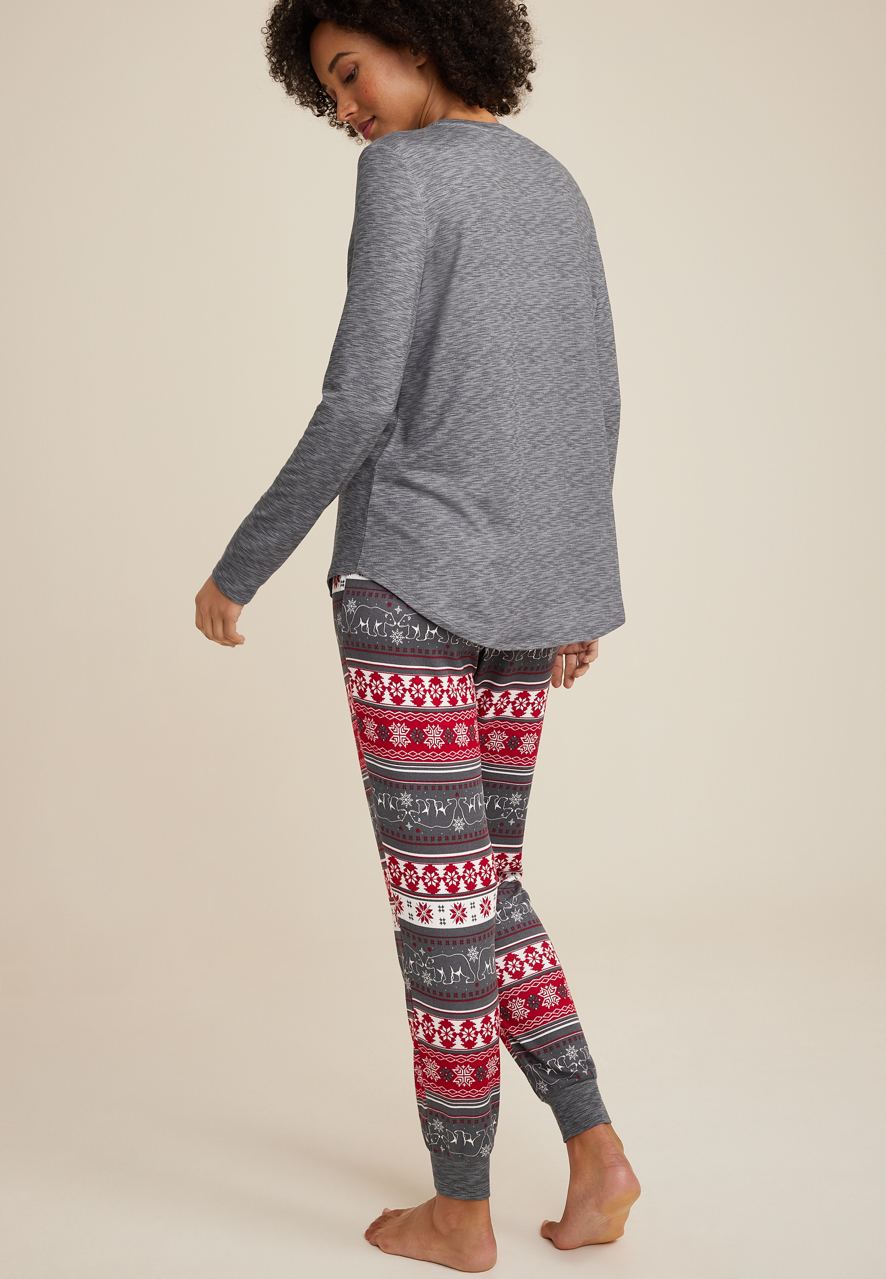 Hibernating Fair Isle Family Pajamas, C3407, large
