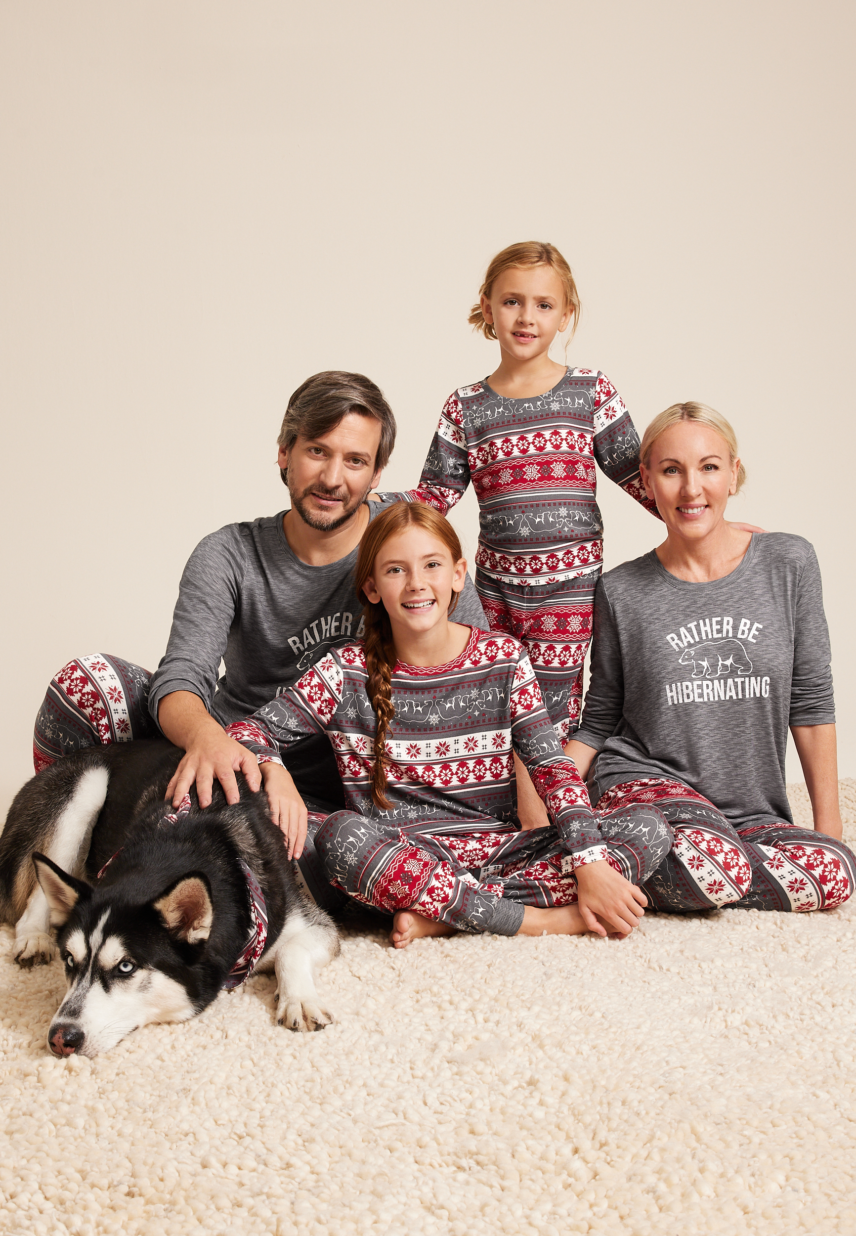 Hibernating Fair Isle Family Pajamas, C3407, large