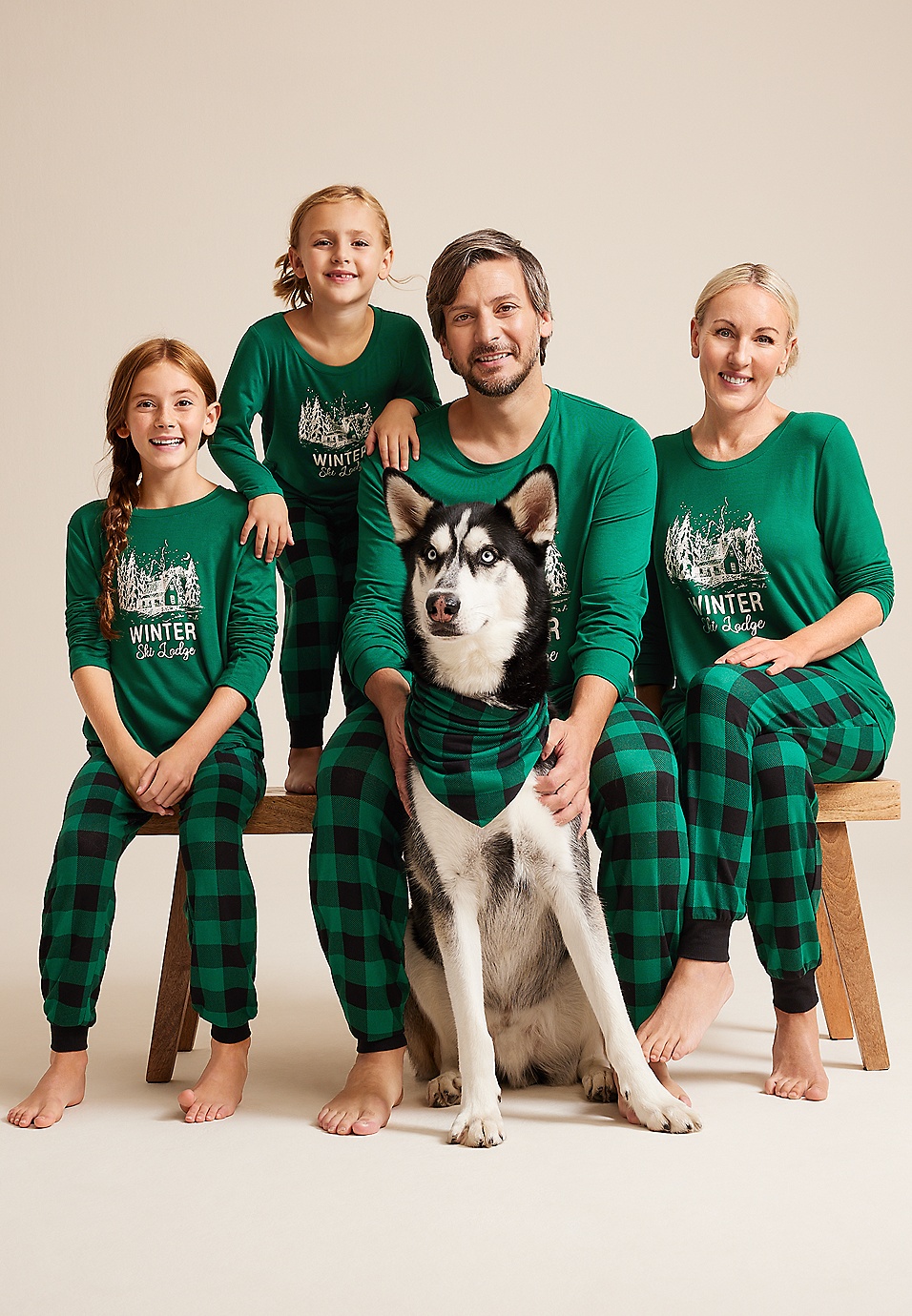 Holiday Ski Lodge Family Pajamas