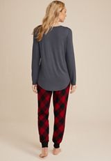 Womens Holiday Trees Family Pajamas, CHARCOAL, small
