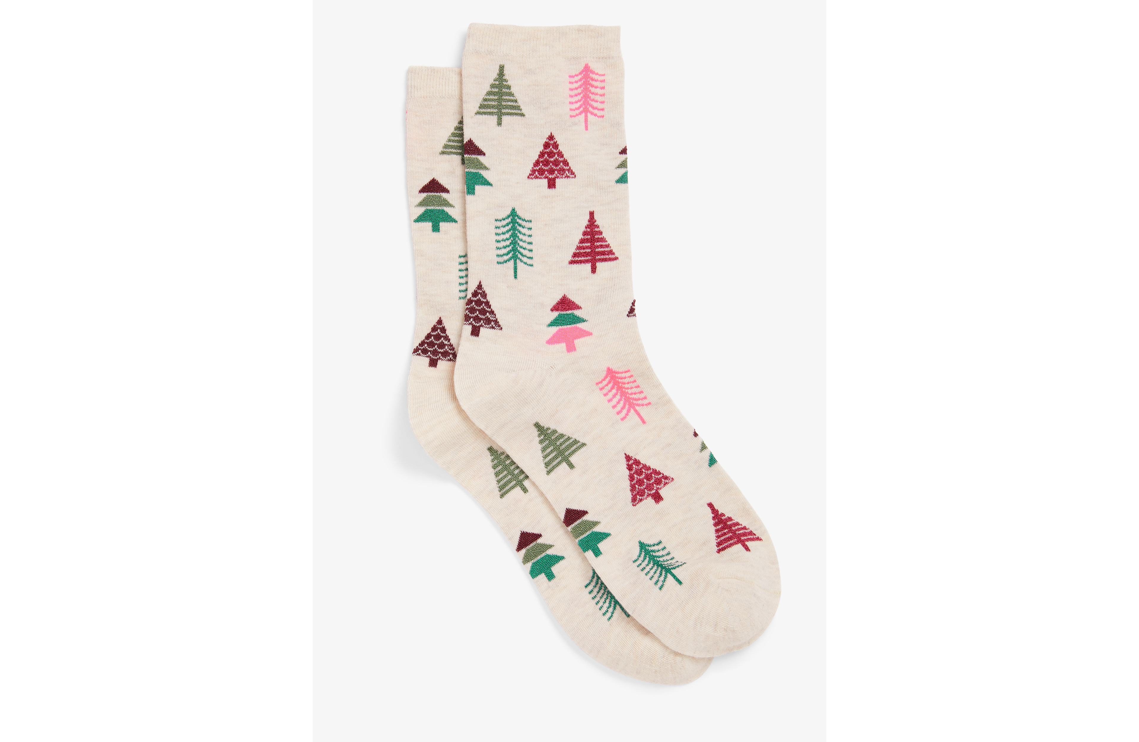 Colorful Holiday Trees Crew Socks