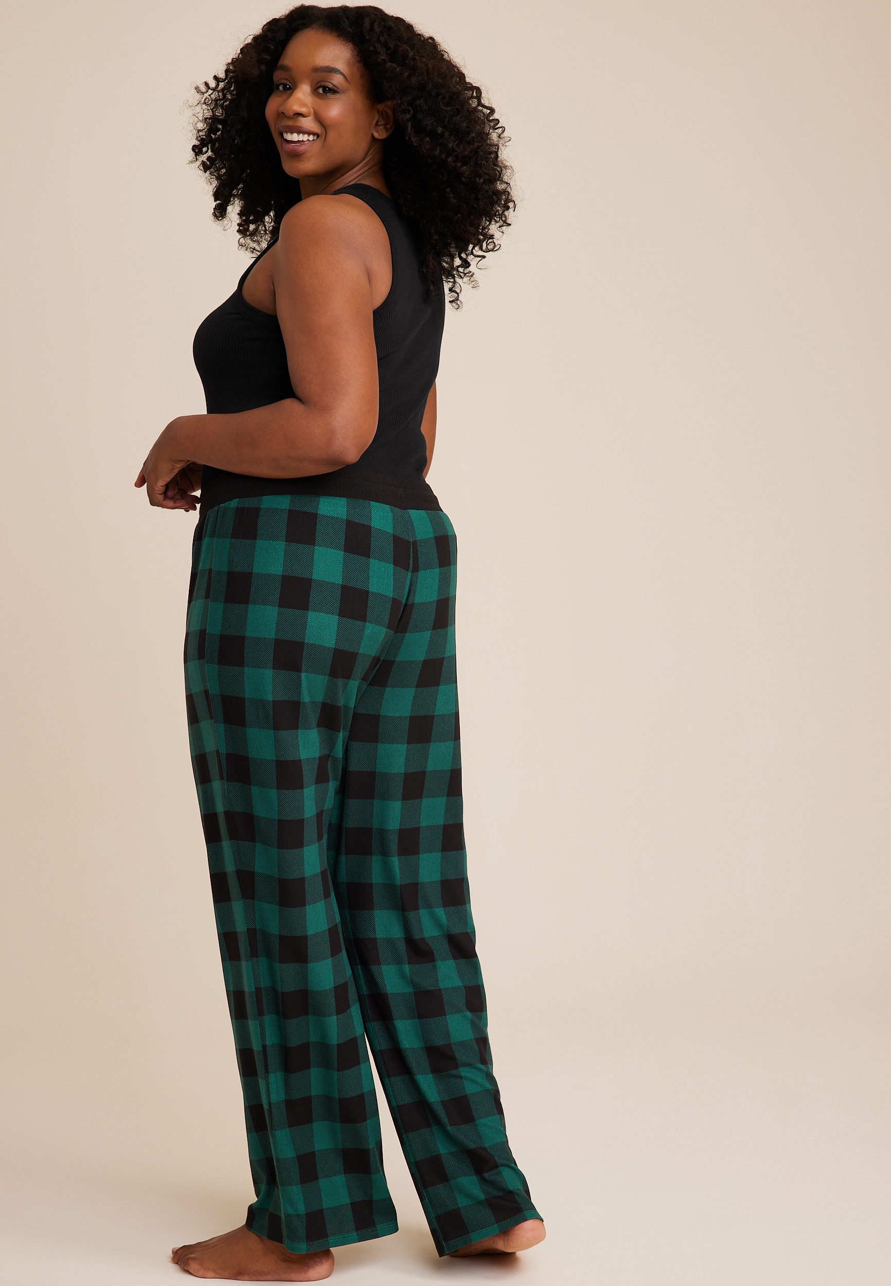 Plus Size Hacci Wide Leg Pajama Pant, C3409, large