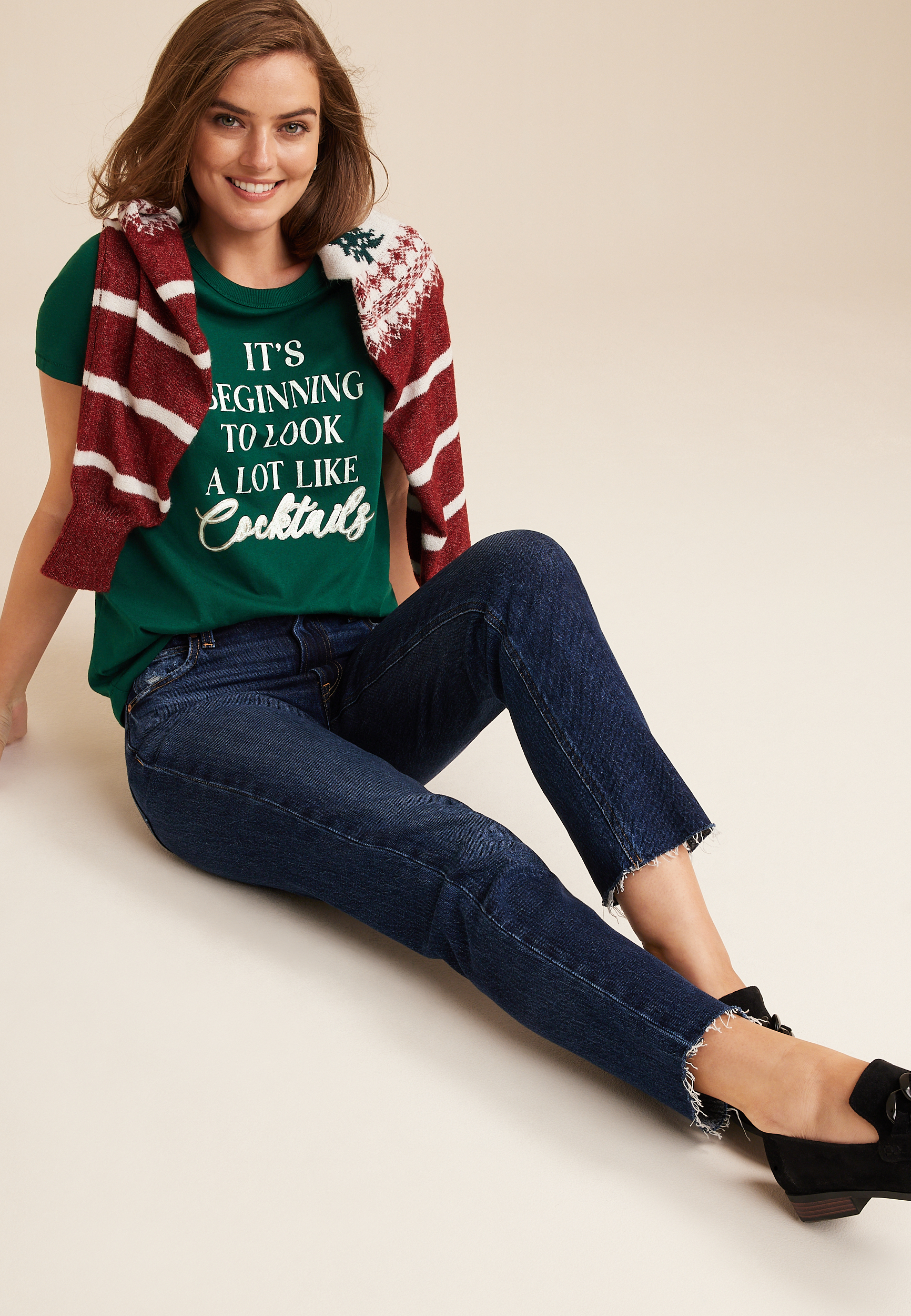 Its Beginning To Look A Lot Like Cocktails Graphic Tee, C3895, large