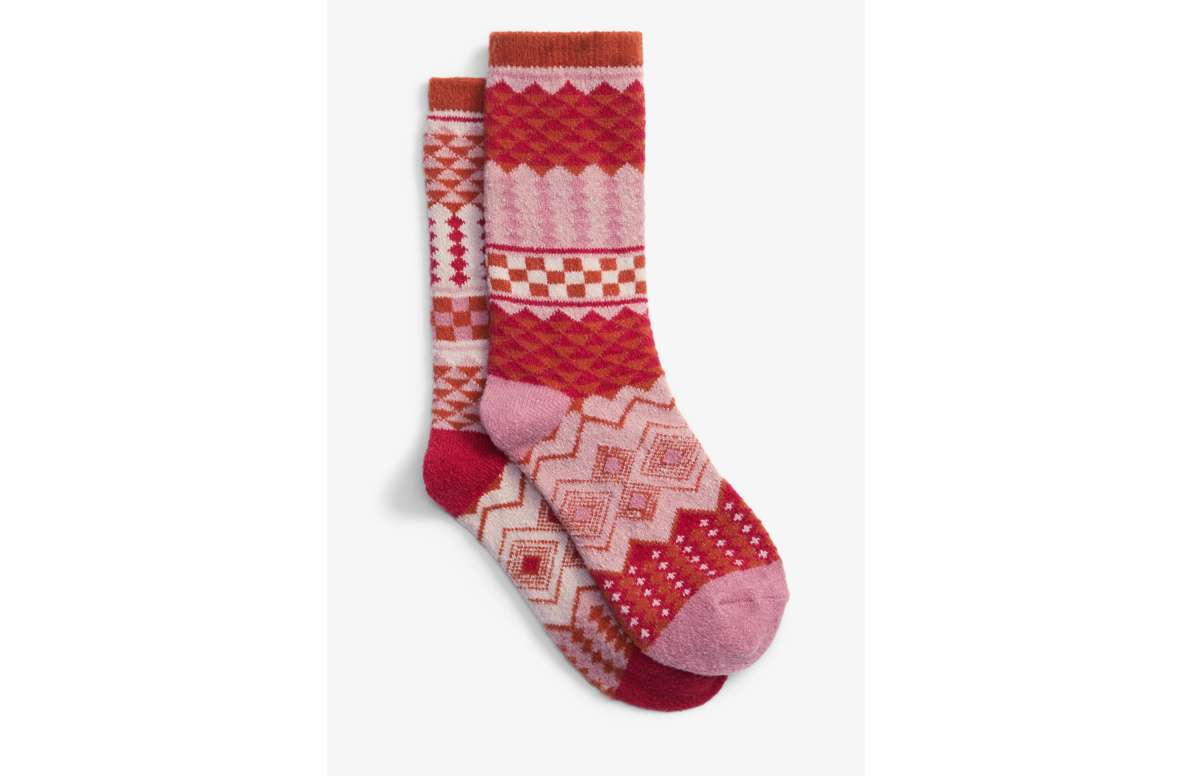 Geo Fair Isle Mismatched Crew Sock