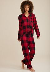 Button Down Top And Wide Leg Pajama Set, C2105, small
