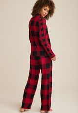 Button Down Top And Wide Leg Pajama Set, C2105, small