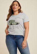 Plus Size National Lampoon Graphic Tee, LIGHT HEATHER GRAY, small