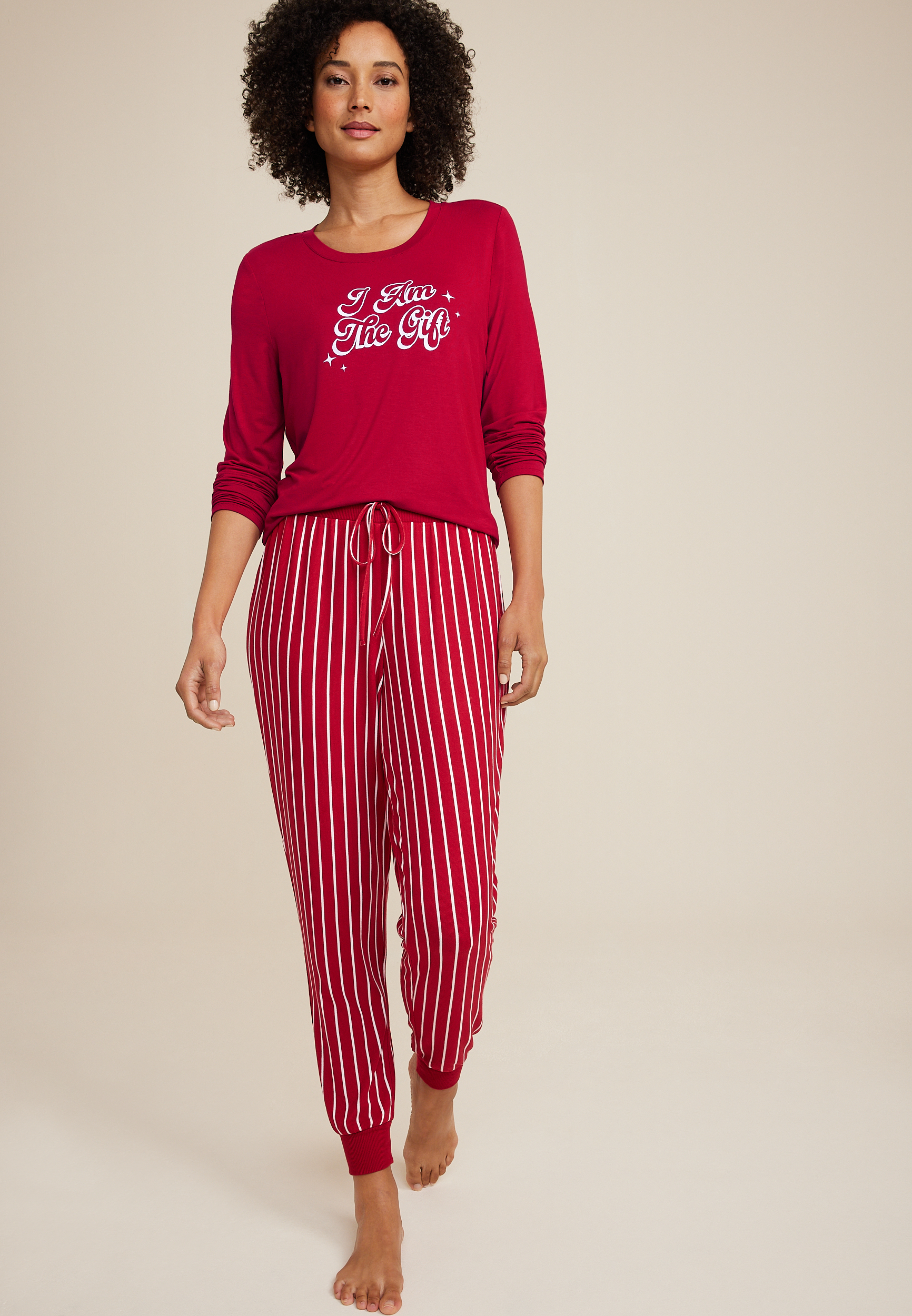 Holiday Graphic Tee And Jogger Pajama Set maurices