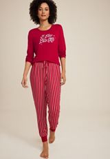 Holiday Graphic Tee And Jogger Pajama Set, C5790, small