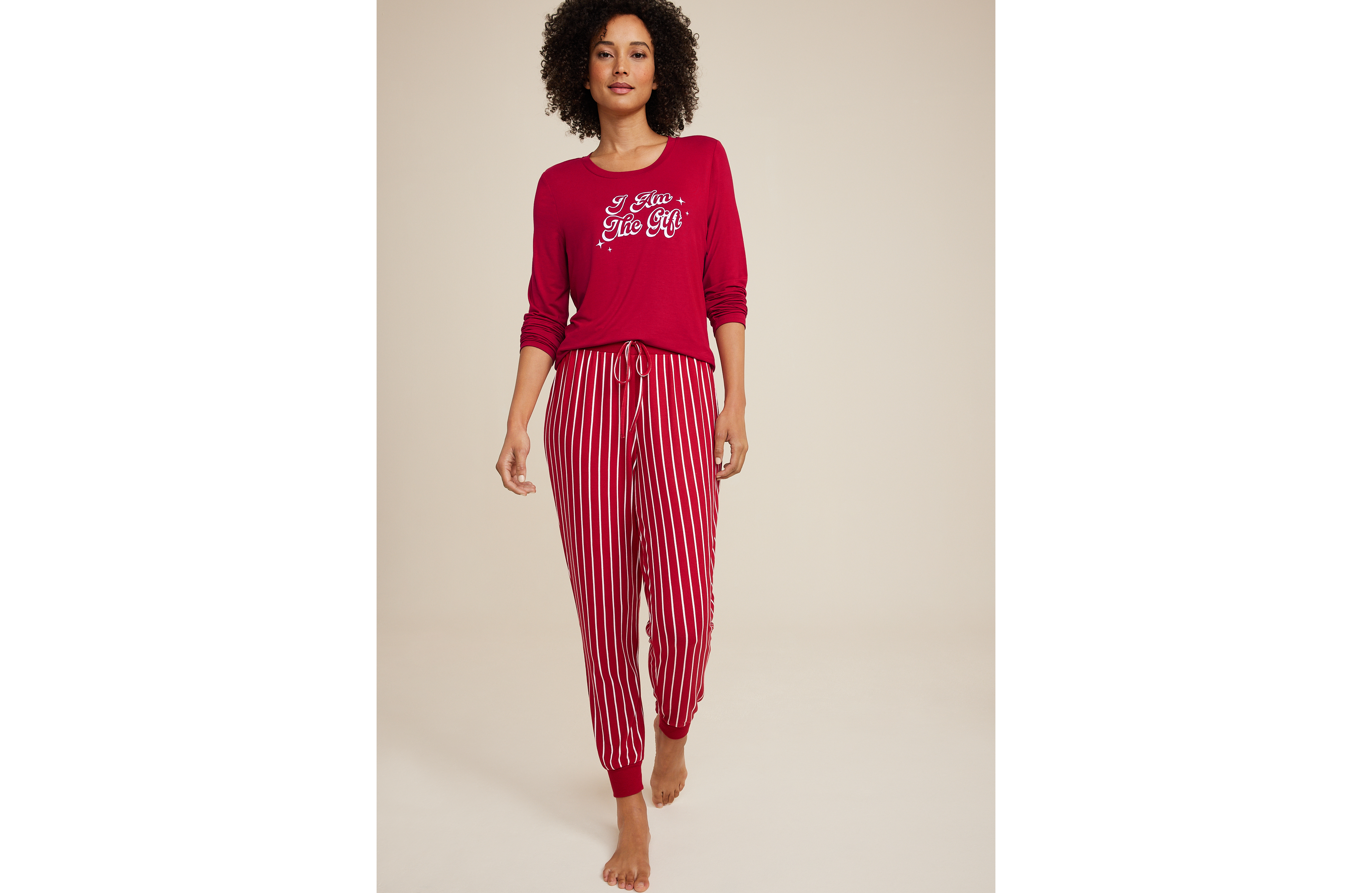 Holiday Graphic Tee And Jogger Pajama Set