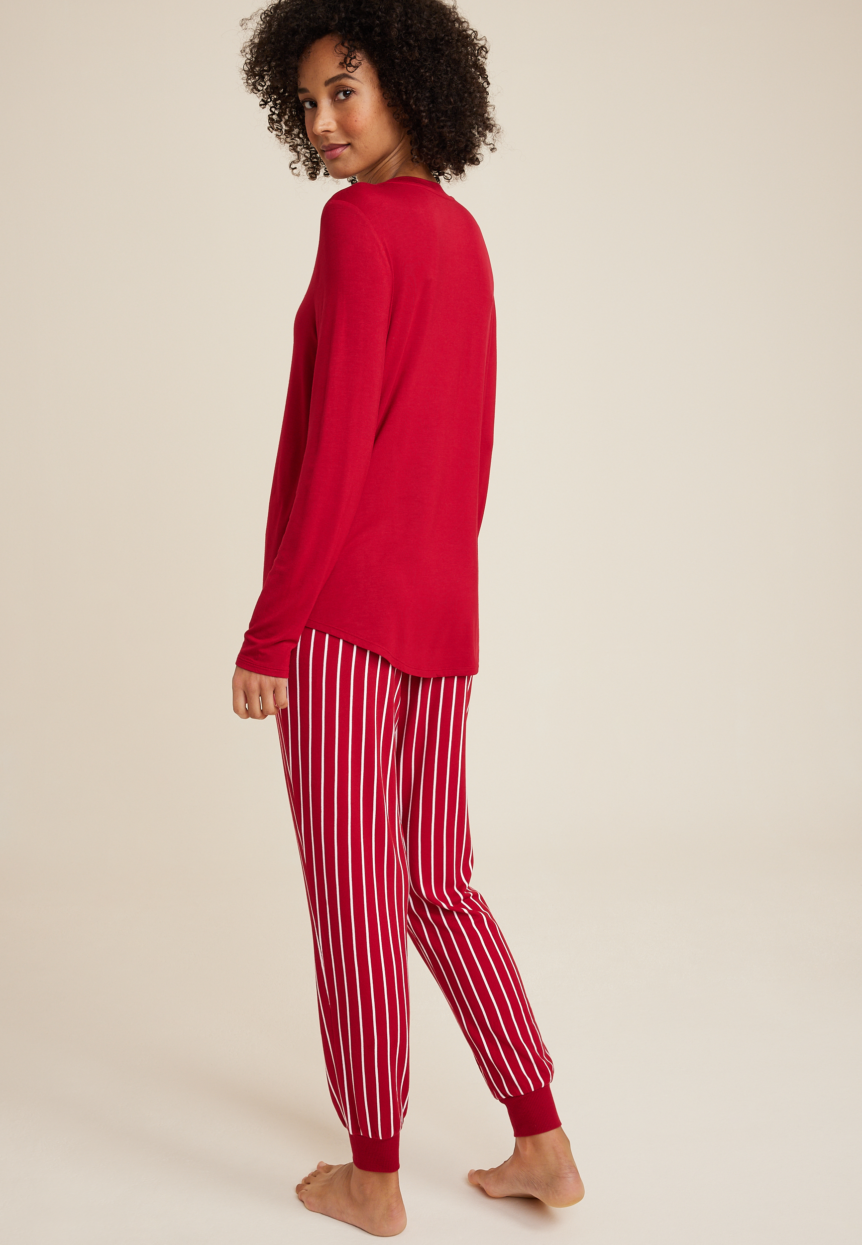 Holiday Graphic Tee And Jogger Pajama Set, C5790, large