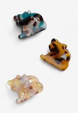 3 Pack Cats Silhouette Mini Claw Hair Clips, MULTI, small