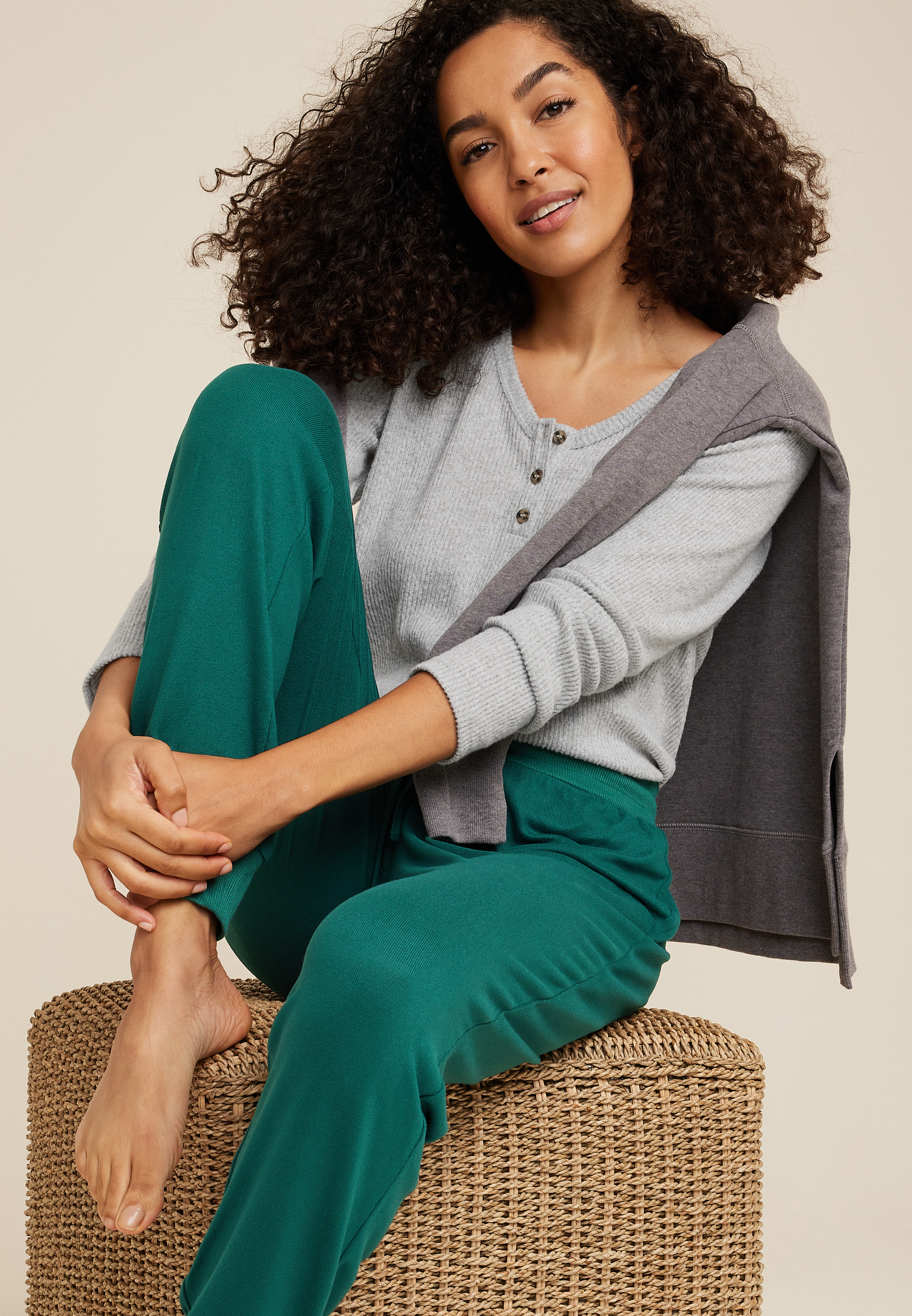 Hacci Pajama Jogger, C3895, large