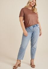 Plus Size edgely&trade; High Rise Sparkle Slim Straight Ankle Jean, LIGHT SANDBLAST, small