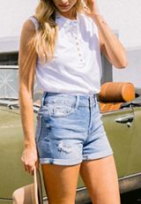 Vervet&trade; High Rise Rolled Hem 4in Shorts, , small
