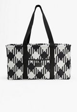 Houndstooth Utility Tote, BLACK COMBO, small